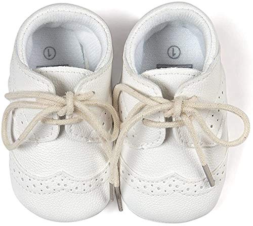 Matt Keely Bebé Niños niñas Suela Blanda Zapatos Bebe niña Infantil Zapatos con Cordones Blanco 6-12 Meses