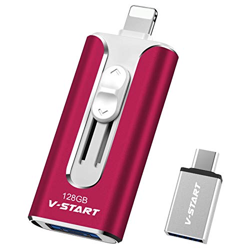 Memoria USB para iPhone Pendrive USB Tipo C Unidad Memoria Flash OTG Android Photosafe Stick V-START USB para iPhone iPad Samsung Huawei PC- 128GB Rojo Memoria USB para iPhone Pendrive USB Tipo C Unidad Memoria Flash OTG Android Photosafe Stick V-START USB para iPhone iPad Samsung Huawei PC- 128GB Rojo