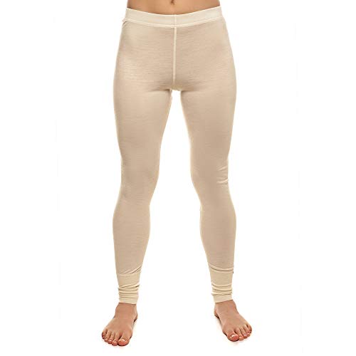 menique Leggings de cintura alta para mujer, pantalones de yoga térmicos de lana merino, 160 g/m²