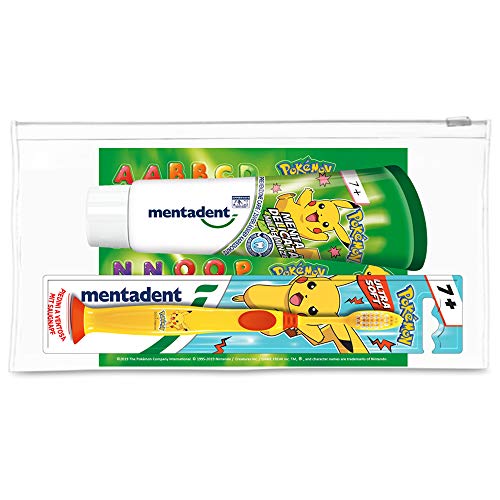 Mentadent Estuche para pasta de dientes y cepillo de dientes Pokemon – Colores surtidos
