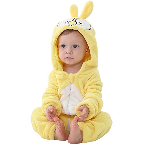 MICHLEY Disfraz Animal Bebe niño y niña Body Pijama Ropa, Amarillo 2 a 5 Meses