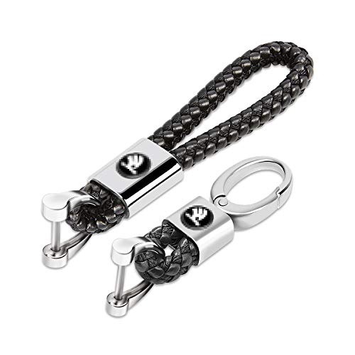 MIKAFEN - Llaveros de piel para coche, con logotipo de coche, para Mercedes, BMW, Cadillac, Lexus, Ford, Toyota, VW Honda., negro, For Skoda MIKAFEN - Llaveros de piel para coche, con logotipo de coche, para Mercedes, BMW, Cadillac, Lexus, Ford, Toyota, VW Honda., negro, For Skoda