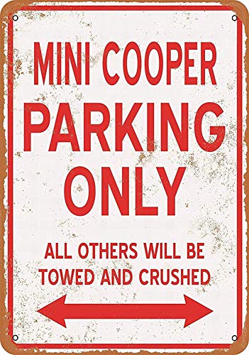 Mini Cooper Parking Only Carteles de Chapa Póster de Pared Hojalata Vintage Hierro Pintura Retro Metal Placa Arte Decoración para Hogar Bar Club Café
