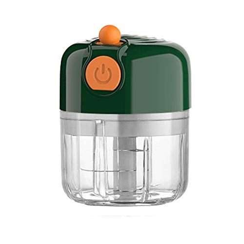 Mini helicóptero eléctrico de ajo, procesador de alimentos, micrófono inalámbrico Portátil Cocina de fruta de verduras Master Food Speedy Chopper con Tres Blade Blender Cocina Gadget 250ml,Dark green