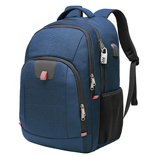 Mochila Antirrobo Impermeable, Mochila Portátil Hombre 17.3 Pulgadas Puerto USB Impermeable Trabajo Ordenador Viaje Negocio Multifuncional Daypacks Azul Mochila Antirrobo Impermeable, Mochila Portátil Hombre 17.3 Pulgadas Puerto USB Impermeable Trabajo Ordenador Viaje Negocio Multifuncional Daypacks Azul