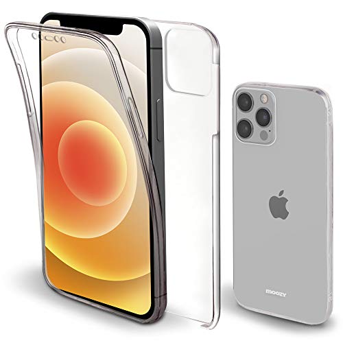 Moozy Funda 360 Grados para iPhone 12 Pro MAX Transparente - Full Body Case Carcasa Cuerpo Completo - Parte Delantera de Silicona, Trasera de PC Duro Moozy Funda 360 Grados para iPhone 12 Pro MAX Transparente - Full Body Case Carcasa Cuerpo Completo - Parte Delantera de Silicona, Trasera de PC Duro