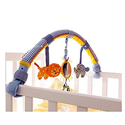 Morbuy Cama de música para bebé Colgantes y Cunas Decoraciones de Buggy con Arco de Doble Uso de suspensión Incluyen Squeak / Sonajero / Mordedor (Elefante y león)