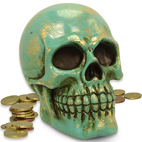 mtb more energy Hucha ''Shiny Vintage Skull'' | Turquesa | Figura Cráneo Decoracion
