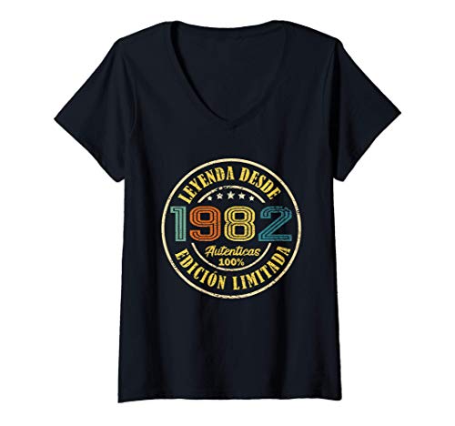 Mujer Leyenda Desde 1982 Cumpleaños 39 años Regalo Hombre Mujer Camiseta Cuello V