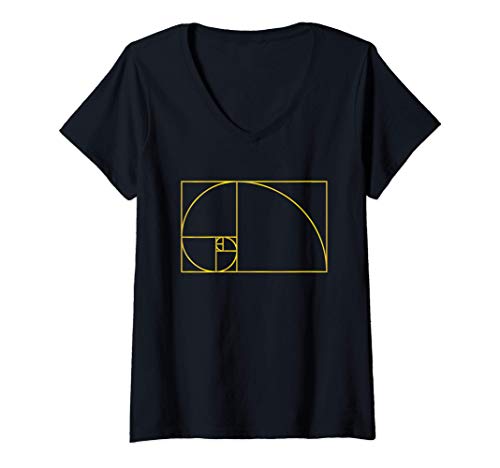 Mujer Secuencia de Fibonacci Regla de proporción áurea Números de Camiseta Cuello V