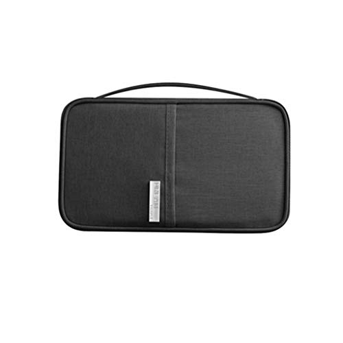 Multi-Functional Ticket Pasaporte Organizador Tarjeta de crédito ID Documento Titular Bolsa Monedero Travel Case Funda (Negro)