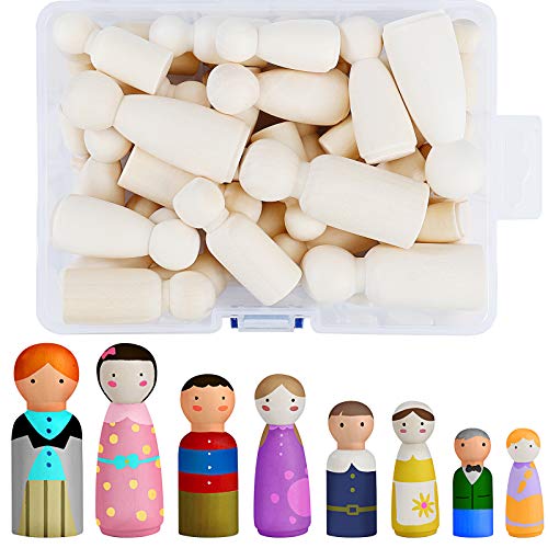 Muñecas de Madera de Clavija Encantador Muñeca Sin Terminar Decorativa para Pintar Diy Manualidad Artes Pintura 50 piezas Muñecas de Madera de Clavija Encantador Muñeca Sin Terminar Decorativa para Pintar Diy Manualidad Artes Pintura 50 piezas