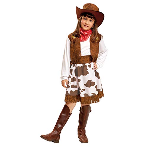 My Other Me Me-200831 Disfraz de vaquera para niña, color blanco y marrón, 7-9 años (Viving Costumes 200831)