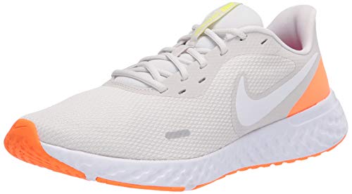 NIKE Revolution_5', Zapatillas Hombre, Platinum Tint/White/Pink Blast/Lemon Venom, 42.5 EU