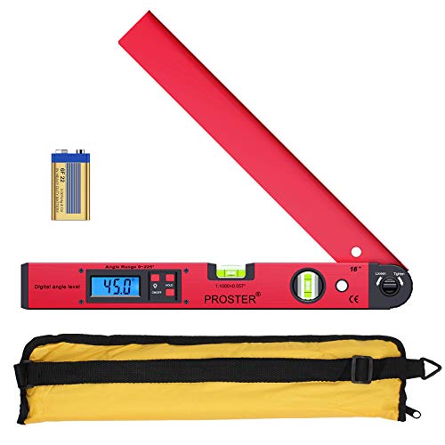 Nivel de Ángulo Digital 0-225 °Buscador de Ángulos con Indicador LCD de 400mm/16 Pulgadas Transportador Angulos Digital Medición de Ángulo Vertical Horizontal Doble Nivel de Burbuja-Rojo Nivel de Ángulo Digital 0-225 °Buscador de Ángulos con Indicador LCD de 400mm/16 Pulgadas Transportador Angulos Digital Medición de Ángulo Vertical Horizontal Doble Nivel de Burbuja-Rojo