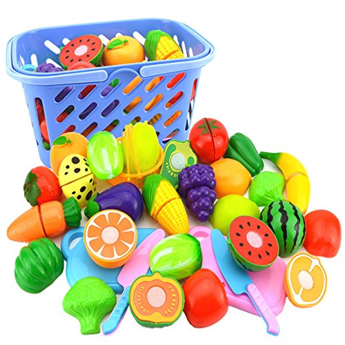 NIWWIN Juego de Alimentos Play para niños, Pretender Verduras y Frutas de Juguete para Cortar Alimentos - Jugar