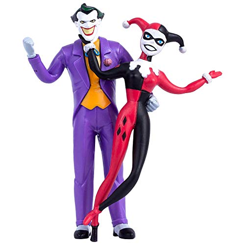 NJ Croce Batman Animated Series Joker & Harley Quinn Bendable Figures Standard