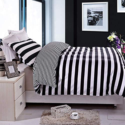 NTBAY - Juego de funda nórdica de microfibra, ropa de cama en blanco y negro con cierre de cremallera, ultrasuave NTBAY - Juego de funda nórdica de microfibra, ropa de cama en blanco y negro con cierre de cremallera, ultrasuave