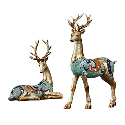 NYKK Ornamento de Escritorio Cervatillo Estatua decoración de la Tabla de Animales en Miniatura artesanías de Resina Decoración turística artesanías decoración