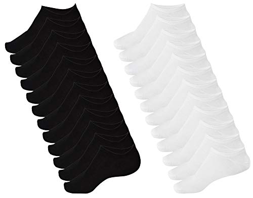 Oemen Calcetines Cortos Fantasmas (X6 Negro X6 Blanco, 40-46 EU) de Algodón Unisex