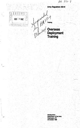 Overseas Deployment Training AR 350-9 1988 (English Edition)