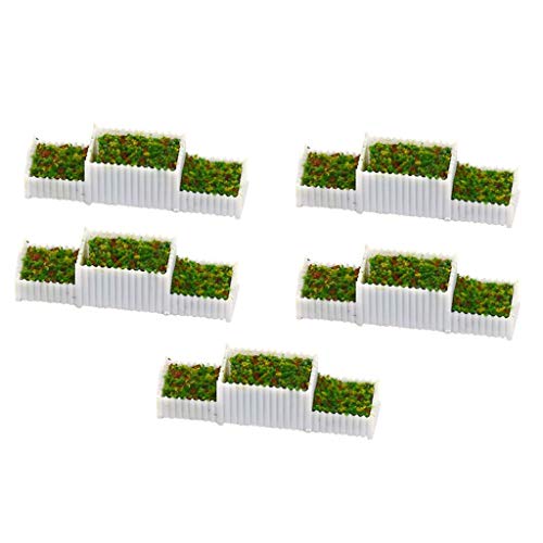 P Prettyia 5 Lotes Escala N 1/150 Miniaturas De Plantas De Flores para El Diseño Accs De La Casa De Muñecas