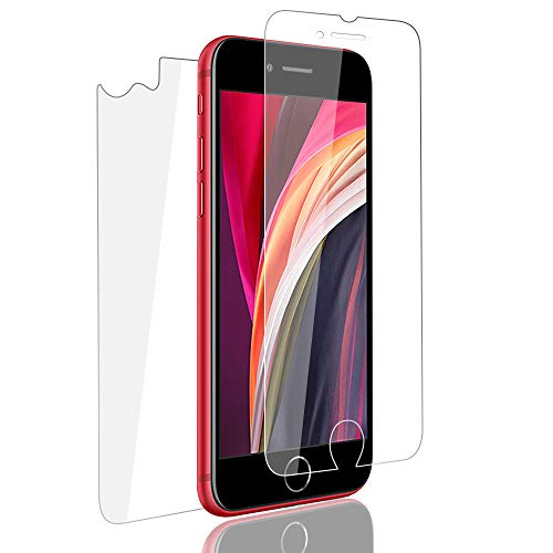 PaceBid 2 Pack [Delantero y Trasero] Protector de Pantalla Compatible con iPhone SE 2020, [Dureza 9H] [Anti-Arañazos] [Anti-Huellas] Cristal Vidrio Templado Premium para iPhone SE 2020