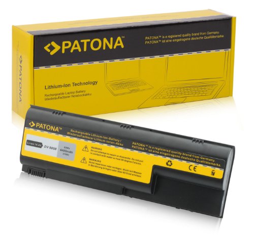 PATONA Batería para Laptop/Notebook HP Pavilion dv80xxus | dv8000 | dv8100 | dv8200 | dv8300 - [ Li-Ion; 4400mAh; Negro ]