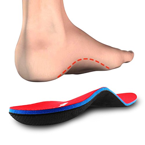 PCSsole Orthotic Arch Support Inserciones de calzado Plantillas para pies planos, dolor en los pies, fascitis plantar, plantillas para hombres y mujeres (EU43-44(28cm))