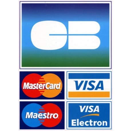 Pegatina CB aceptada para coche, pared, tienda, tienda, hotel, Taxi, tarjeta bancaria azul con visa