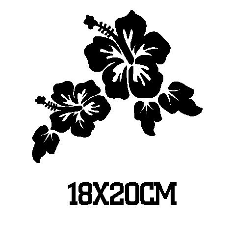 Pegatina vinilo para coche, pared, puerta, nevera, carpeta, etc. Flor hibiscus Pegatina vinilo para coche, pared, puerta, nevera, carpeta, etc. Flor hibiscus