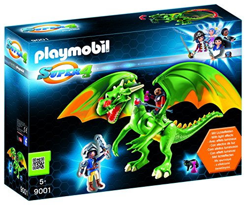 Playmobil-Dragón de Kingsland con Alex Personajes de la serie Super 4, multicolor, 43,5 x 12 x 32,5 cm 9001