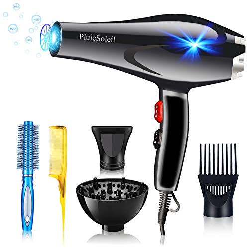 PluieSolei Secador Pelo Profesional Iónico con Difusor,Secadores Pelo Profesionales Ionicos Peluqueria,Secador de Pelo Profesional Cabello Rizado Ionico(3000W)