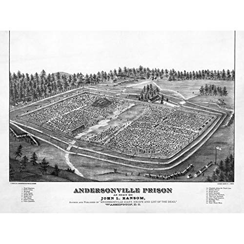 Póster de la Confederación de la Guerra Civil de los Estados Unidos de Ransom Andersonville Pow Prison Art Print Premium para decoración de Pared
