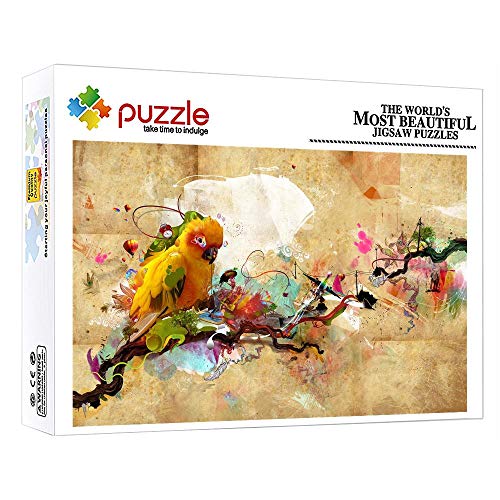 Puzzle Puzzle 1000 Piezas Puzzles 7 Años Niña Flores Y Pájaros Mini Puzzles El Rompecabezas Imposible para Adultos Niños Amigo 38X26Cm