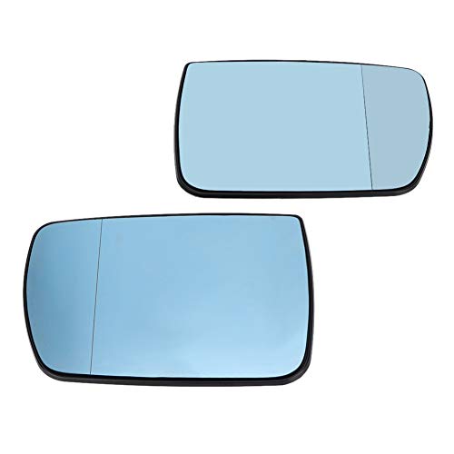 Qiilu Coche Puerta lateral izquierda/derecha Vista posterior Espejo retrovisor Cristal calefactado Azul para E53 X5 99-06