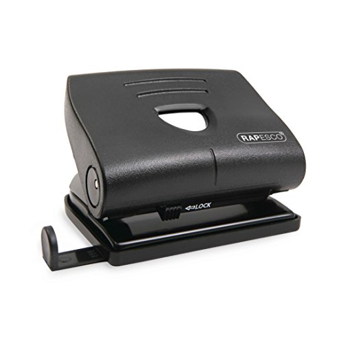 Rapesco 820-P - Perforadora de 2 agujeros, 22 hojas de capacidad, color negro Rapesco 820-P - Perforadora de 2 agujeros, 22 hojas de capacidad, color negro
