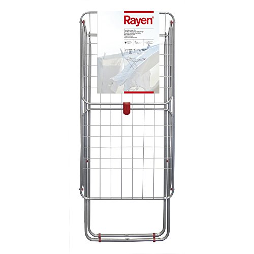 Rayen Superficie de tendido m | Sistema de Bloqueo de alas | Tendedero Plegable y Antideslizante | para Interior y Exterior | 177 x 54.5 x 107.5 cm | Pack de 6 0333-Tendedero, Metal, Acero, 19 metros