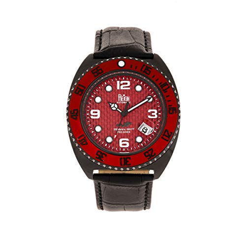 Reign Quentin REIRN4907 - Reloj automático Pro-Diver con fecha, color negro, talla única