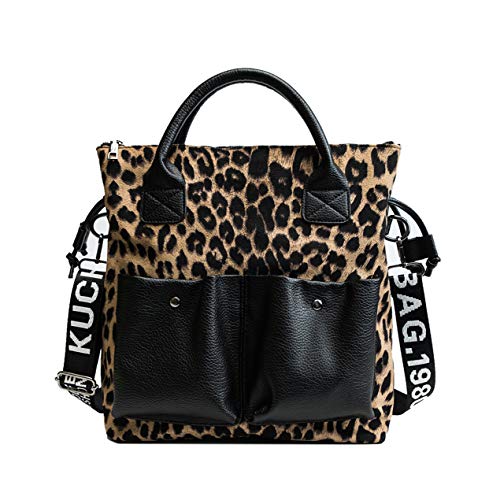 RFVBNM Elegante leopardo Bolso de gran capacidad bolso femenino peludo bolso de un solo hombro bolso especial, caqui RFVBNM Elegante leopardo Bolso de gran capacidad bolso femenino peludo bolso de un solo hombro bolso especial, caqui