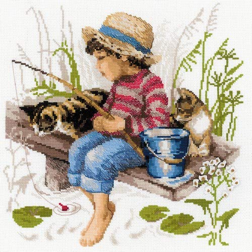 Riolis Let's Go Fishing Counted Cross Stitch Kit-11.75"X11.75" 14 Count