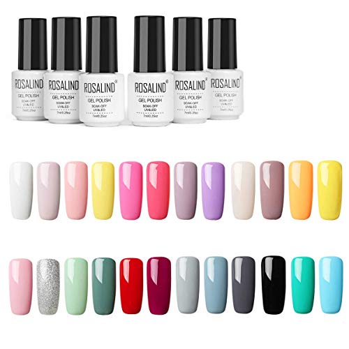 ROSALIND 24PCS/Set esmaltes semipermanente color rojo gel barniz UV LED duradero Esmalte de gel de uñas,7ml … ROSALIND 24PCS/Set esmaltes semipermanente color rojo gel barniz UV LED duradero Esmalte de gel de uñas,7ml …