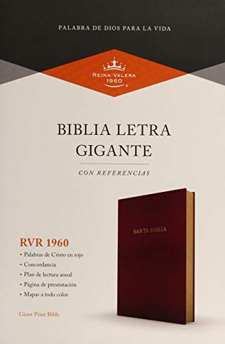 RVR 1960 Biblia letra gigante, borgoña imitación piel