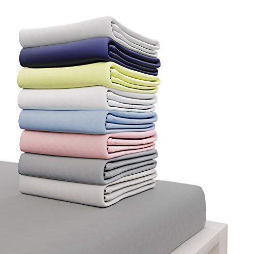 Sábana Bajera Jersey Algodón 80 x 190 cm, Gris Antracita, Solapa 22 cm - Garantizada Sin Productos Químicos (OEKO TEX), Sábana Bajera Ajustable con Elásticos - Ropa de Cama para Colchon 80x190 cm Sábana Bajera Jersey Algodón 80 x 190 cm, Gris Antracita, Solapa 22 cm - Garantizada Sin Productos Químicos (OEKO TEX), Sábana Bajera Ajustable con Elásticos - Ropa de Cama para Colchon 80x190 cm