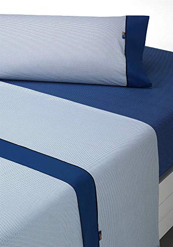 SABANALIA - Juego de sábanas Estampadas Mota (Disponible en Varios tamaños y Colores), Cama 180, Azul