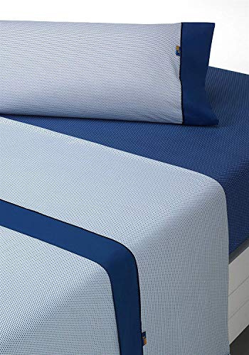 SABANALIA - Juego de sábanas Estampadas Mota (Disponible en Varios tamaños y Colores), Cama 180, Azul SABANALIA - Juego de sábanas Estampadas Mota (Disponible en Varios tamaños y Colores), Cama 180, Azul