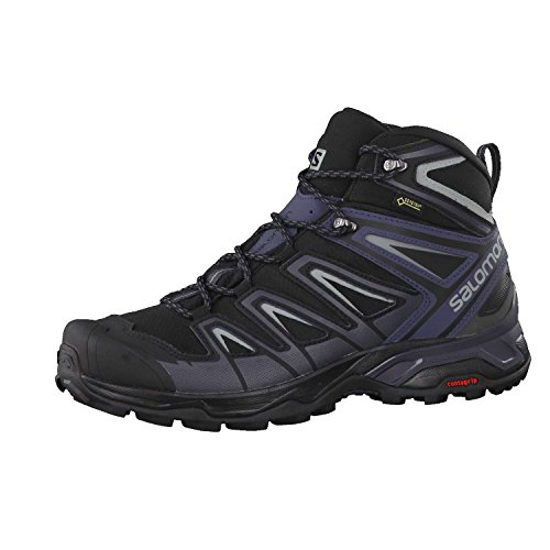 Salomon X Ultra 3 Mid GTX, Botas de Senderismo para Hombre, Negro (Black/India Ink/Monument), 42 2/3 EU