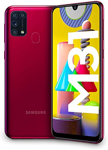 Samsung Galaxy M31 - Smartphone Dual SIM, Pantalla de 6,4" sAMOLED FHD+, Cámara 64 MP, 6 GB RAM, 64 GB ROM Ampliables, Batería 6000 mAh, Android, Versión Española, Color Rojo