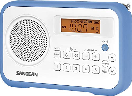 Sangean PR-D 18 - Radio Portátil, Blanco/Azul