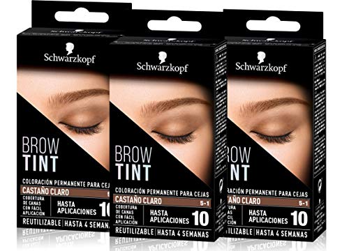 Schwarzkopf Brow Tint - Tinte De Cejas Castaño Claro Tono 5.1 (Pack de 3) – Coloración permanente - Color natural y duradero de hasta 4 semanas